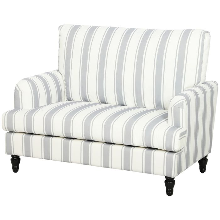 BLOOMFORD Velvet Accent Armchair with Striped Upholstery - Grey