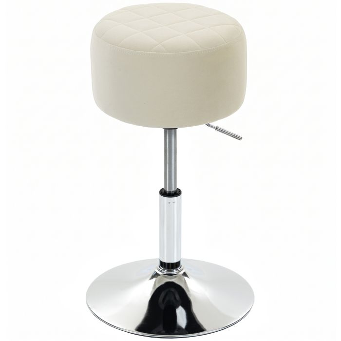 BROOKBROOK Adjustable Swivel Velvet-Feel Bar Stool - Beige