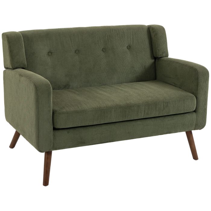 AURALEY 118cm 2-Seater Corduroy Loveseat Sofa - Dark Green