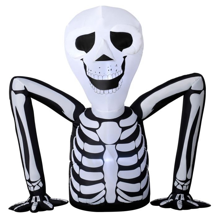 Inflatable Crawling Skeleton LED Halloween Decoration - Multi Colour