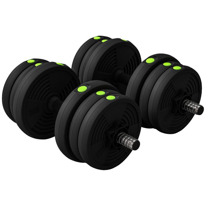 ALLERTON Adjustable Barbell and Dumbbell Set - Black and Green