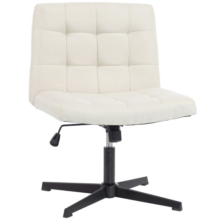 COASTPOINT Armless Linen Office Chair with Wide Seat and Rocking Function - Beige