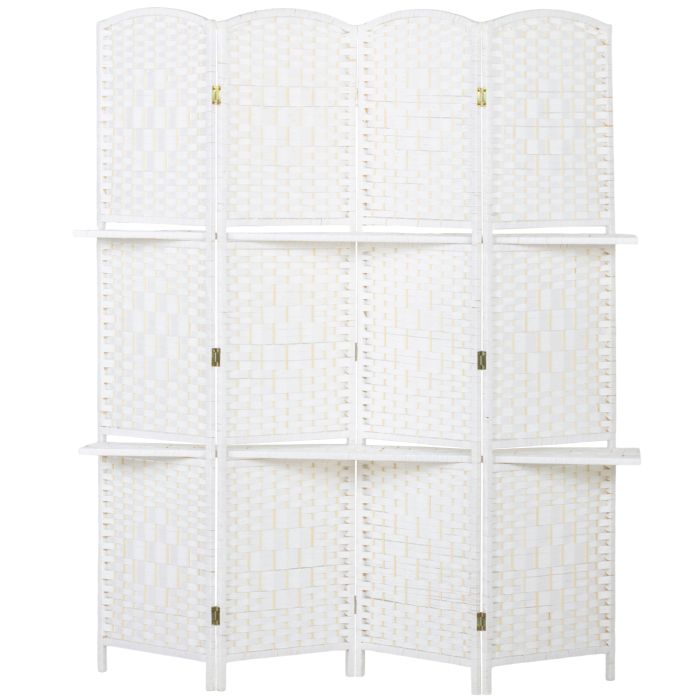 ANCHORWOOD 4-Panel Folding Privacy Screen, 160 x 170cm - White