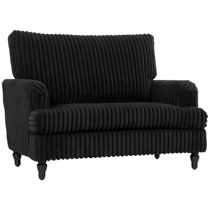 BLOOMFORD Corduroy Accent Armchair with Striped Upholstery - Black