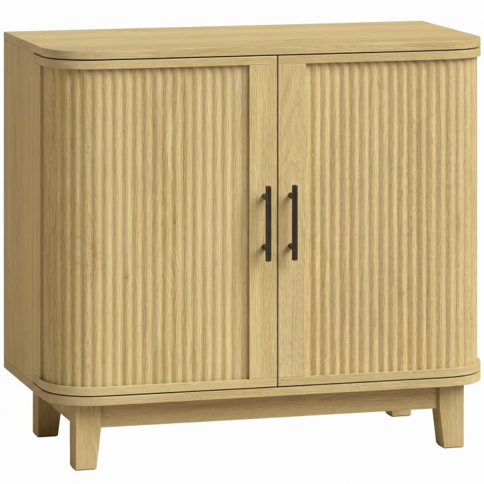 ARCWORTH 80cm Sideboard Cabinet with 2 Curved Doors - Oak