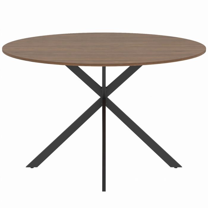 CLAYSIDE 120cm Industrial Dining Table with Wood-Effect Top - Brown