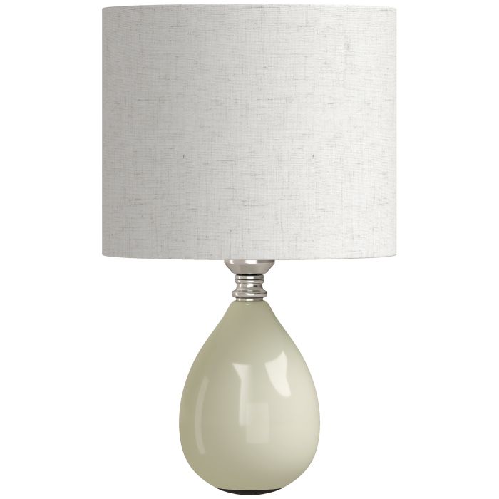 CANVASVIEW Vintage Table Lamp with Fabric Shade - Cream White