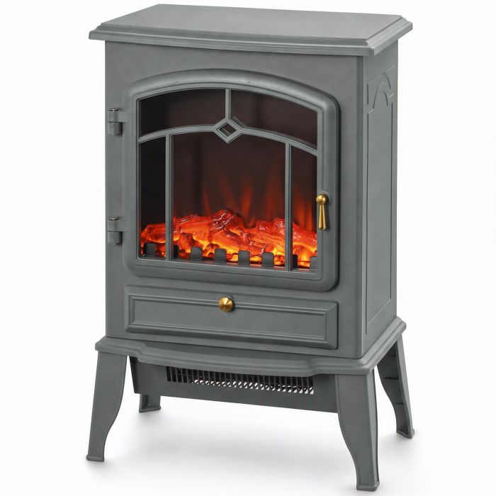 CANVASSTONE Freestanding Electric Fireplace Stove, 10002000W - Grey