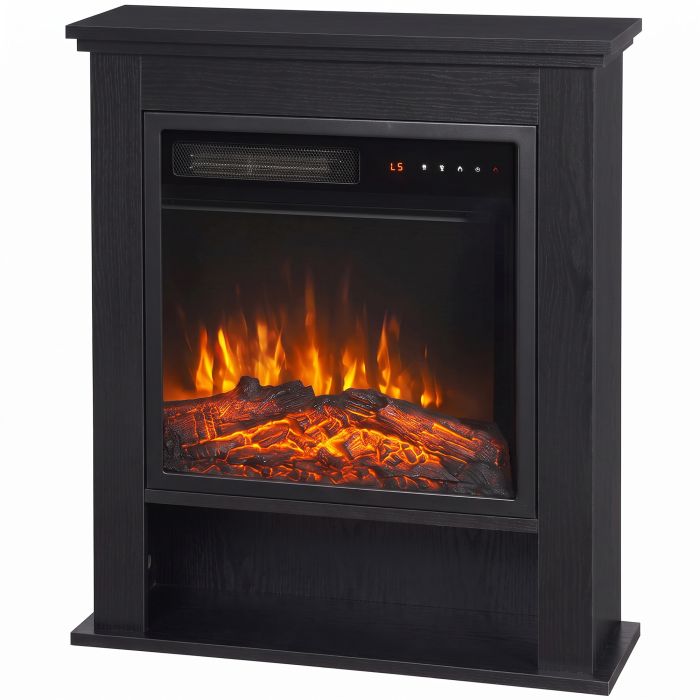 BLAZEBROOK 25-Inch Electric Fireplace Suite, 1800W, with Remote - Black