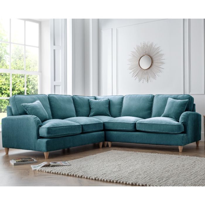 COCOON Fabric 5 Seater Corner Sofa - L Shaped - Right Hand Facing - Emerald