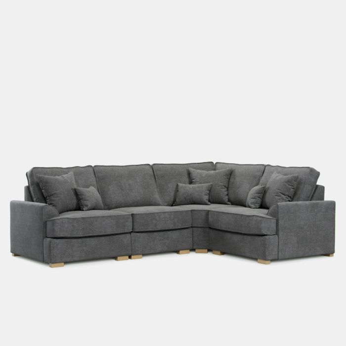Corner Sofa - HERITAGE Fabric 3 Seater Left Hand Facing - Grey