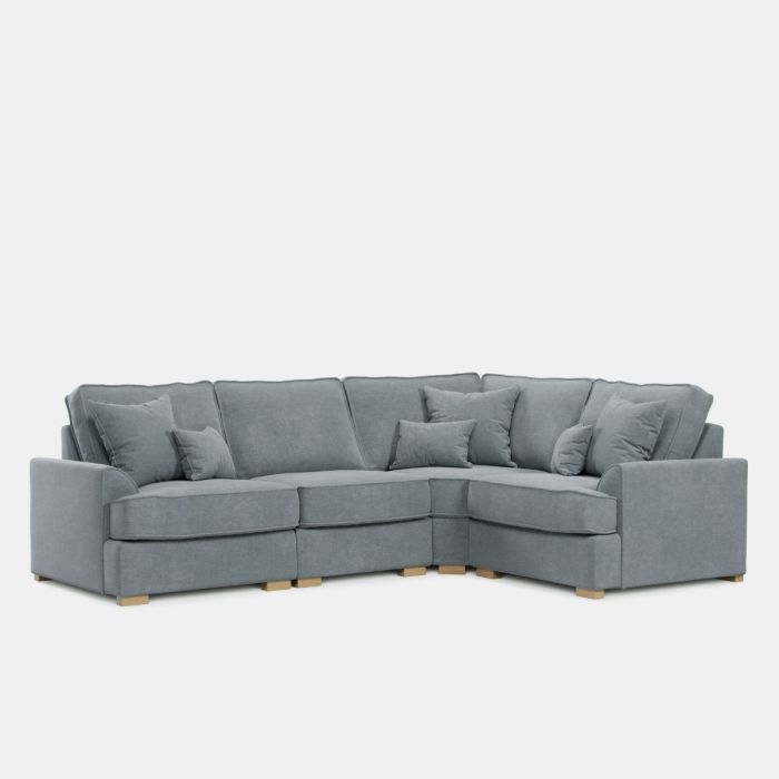 Corner Sofa - HERITAGE Fabric 3 Seater Left Hand Facing - Light Blue