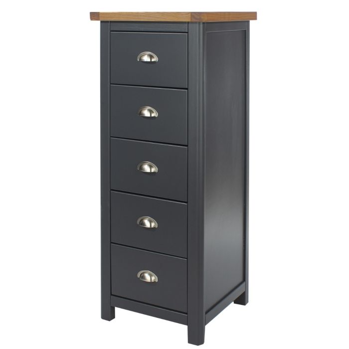 Blue Chest of Drawers - DIEGO Tallboy Medium Chest  5 Drawers