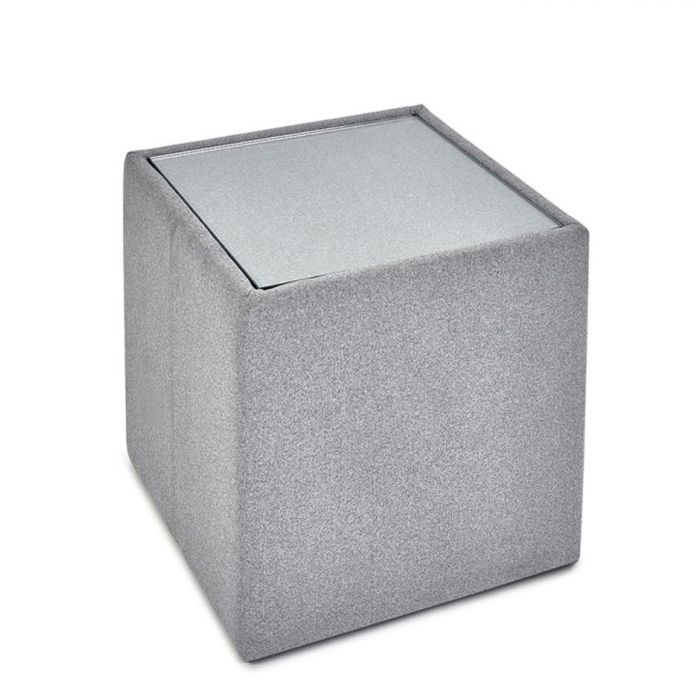 Rohe Wool Effect Fabric Side End Table - Grey