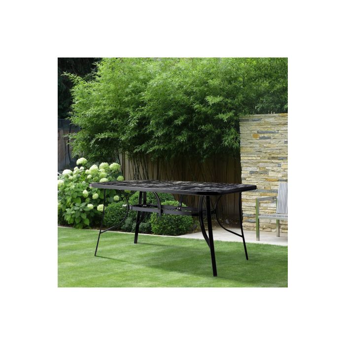 Garden Tempered Glass Rectangle Marble Coffee Table 80*80cm, Black
