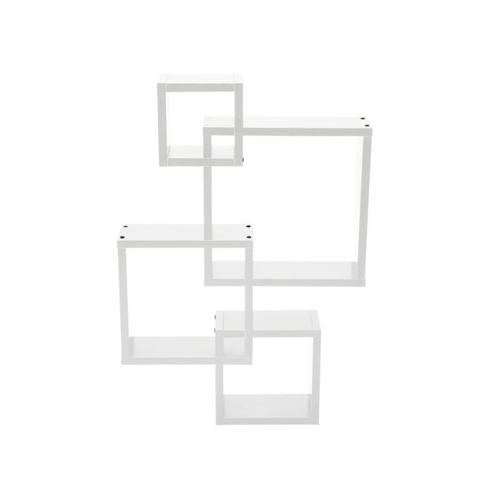 White Wooden Irregular Cube Floating Shelf Decoration White