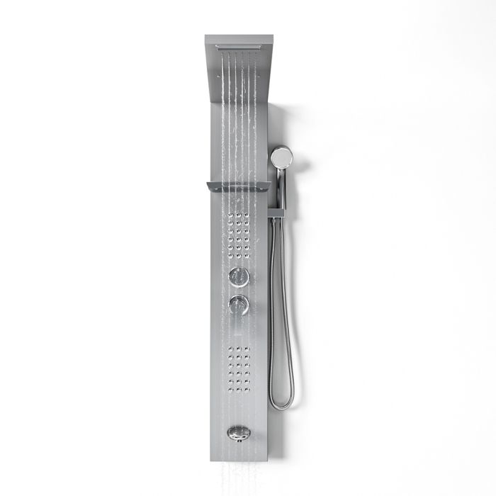 Sliver 126cm Height 5 Function LED Display Shower Panel Shower System With Hand Shower Head