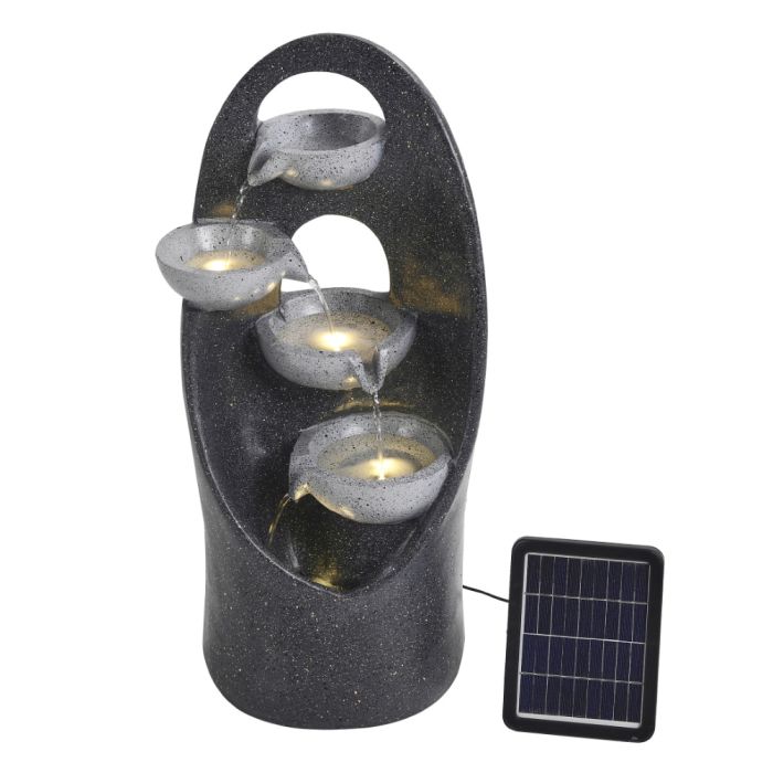 4-Tier Cascading Garden Water Feature, Black