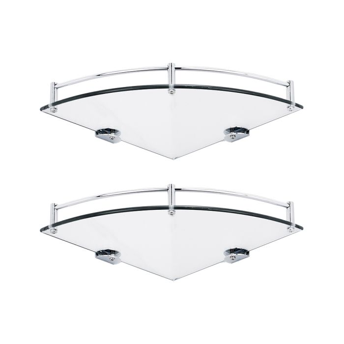 Wall Mounted Bathroom Glass Corner Shelf 24X13.75CM
