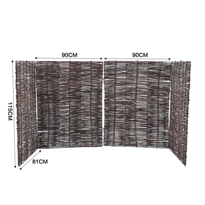 Garden Oasis Trash Can Fence Wicker Privacy Fence