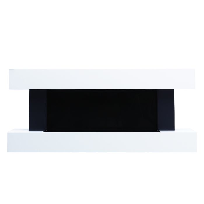 White Contemporary Wall Mounted Fireplace Mantel
