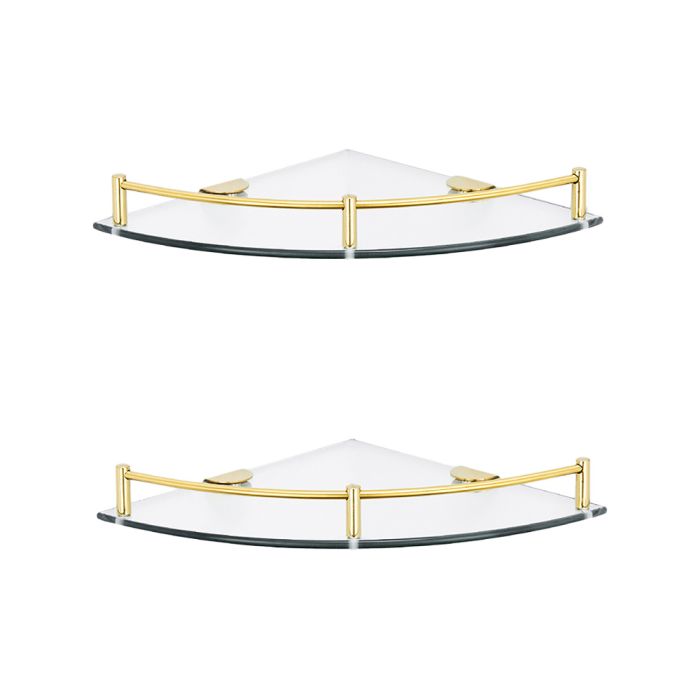 Wall Mounted Bathroom Glass Corner Shelf 24X13.75CM
