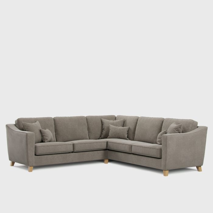 Corner Sofa - KRISTY Fabric 4 Seater Right Hand Facing - Dark Beige