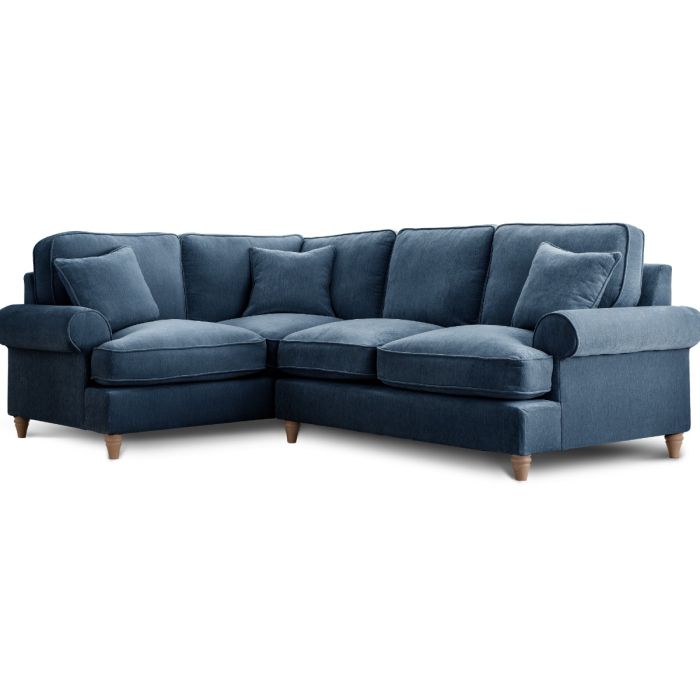 Corner Sofa - RAYONG Fabric 4 Seater Right Hand Facing - Navy