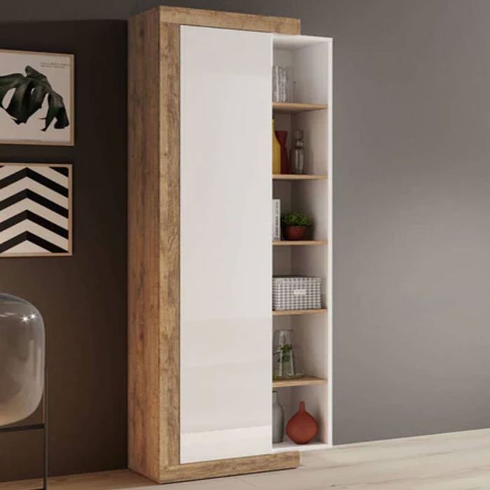 Cynosure Crest Tall Cabinet - White and Oak