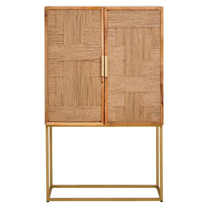 SELVARIS 2 Door Paper Rope Sideboard - Medium Oak
