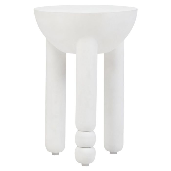 PENWYTHA Round Column Detail Wooden Side Table - White