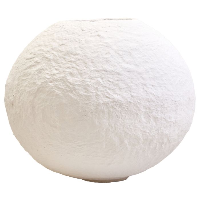 GRENTHRA Round Large Cotton Mache Vase - White