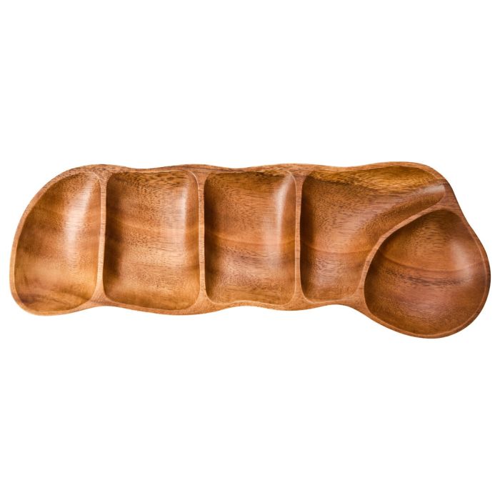 BRAVELYN Five Section Antipasti Dish Serving Platter - Brown