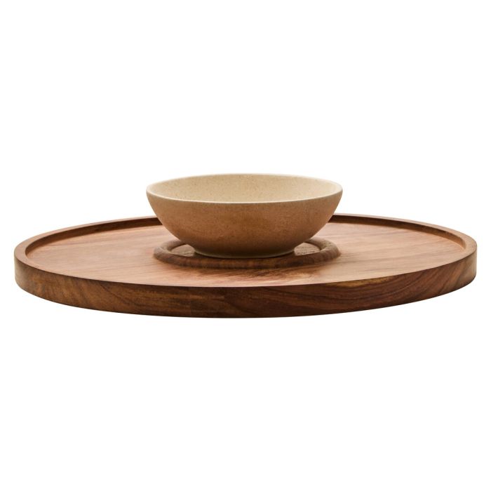 BRAVELYN Marble Chip And Dip Serving Platter - Brown and Cream