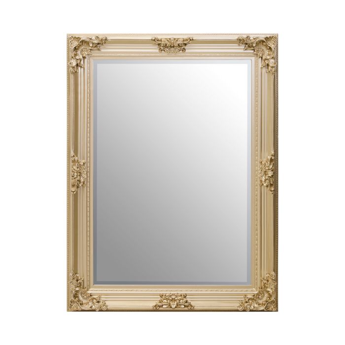 CORVALEON Wooden Frame Wall Mirror - Gold