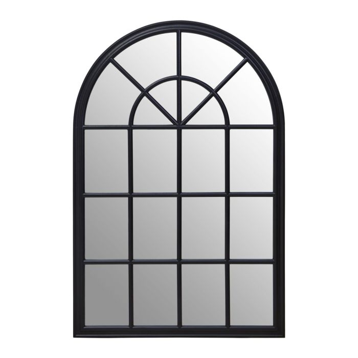 DELVYRN Arched Wooden Frame Wall Mirror - Black