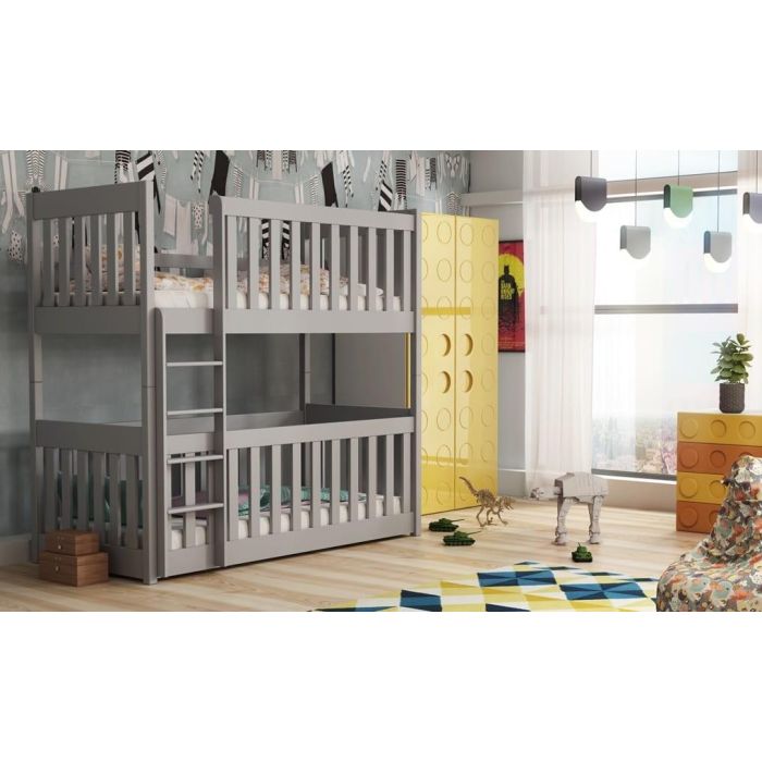 Kellog Wooden Bunk Bed with Cot Bed - Grey
