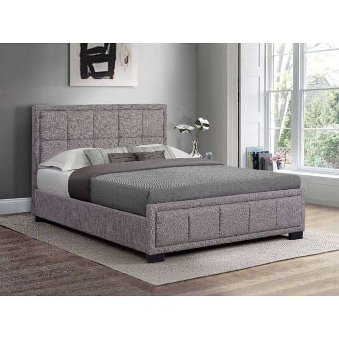 Birlea Hannover Grey Fabric Bed Frame - Kingsize 5ft