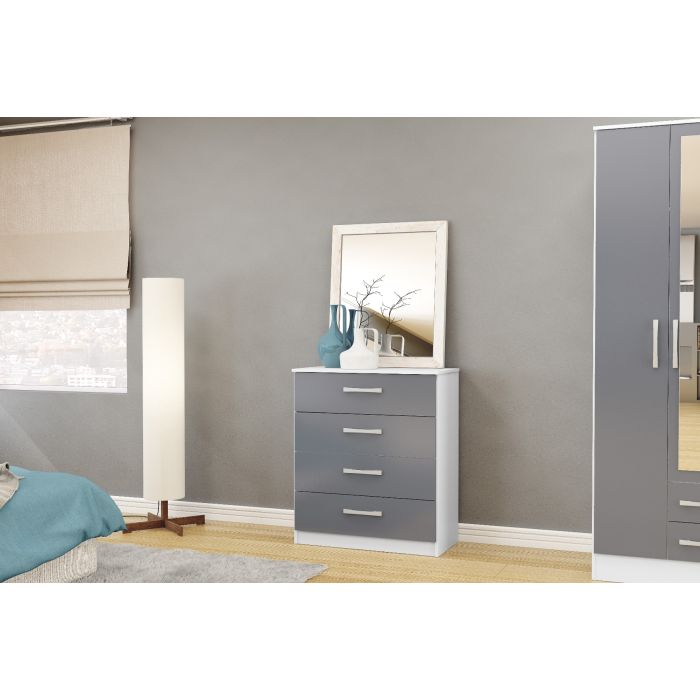 White Chest of Drawers - LYTHAM II Medium Chest  4 Drawers