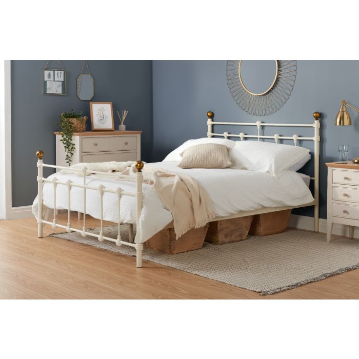 Birlea Atlas Cream Metal Bed Frame - Small Double 4ft