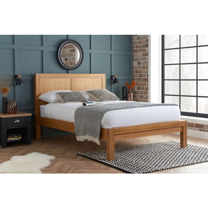 Bellevue Oak Wood Bed - Kingsize 5ft