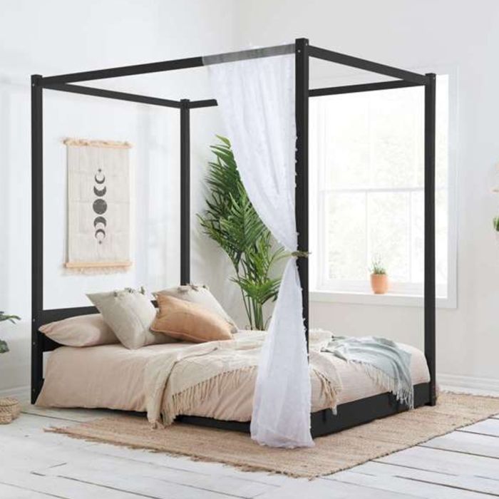 Solid Slatted Base Darwin Four Poster Bed - Standard Double 4ft6