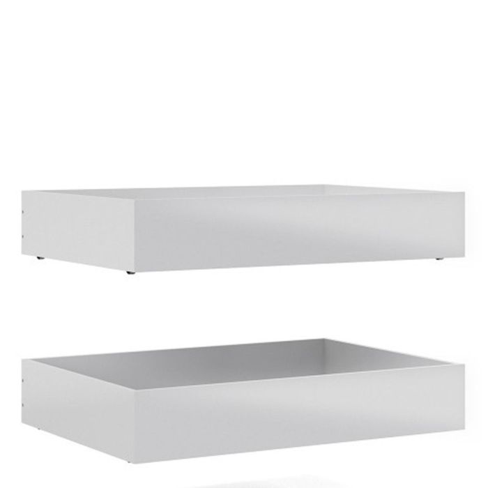 Andorra Set of 2 Underbed Drawers Fits in Single or Double Beds - White