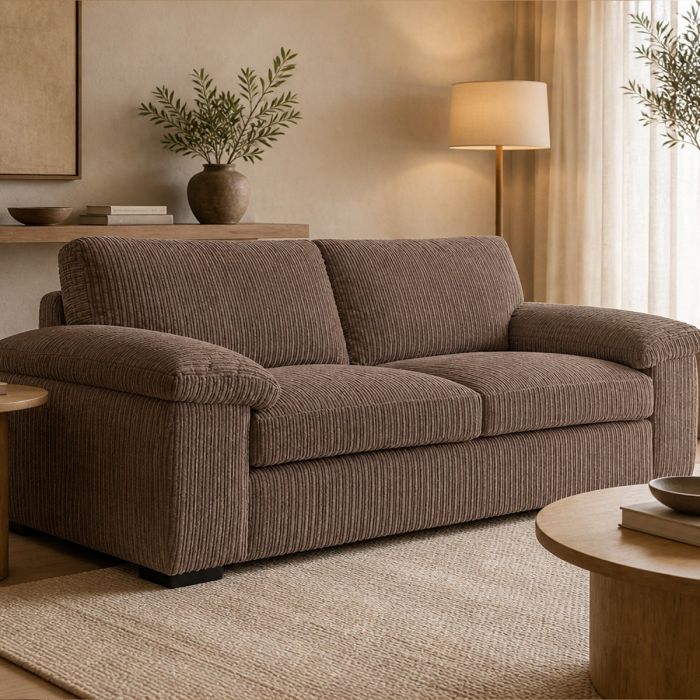 CORDURA Jumbo Cord Fullback 3 Seater Sofa - Coffee