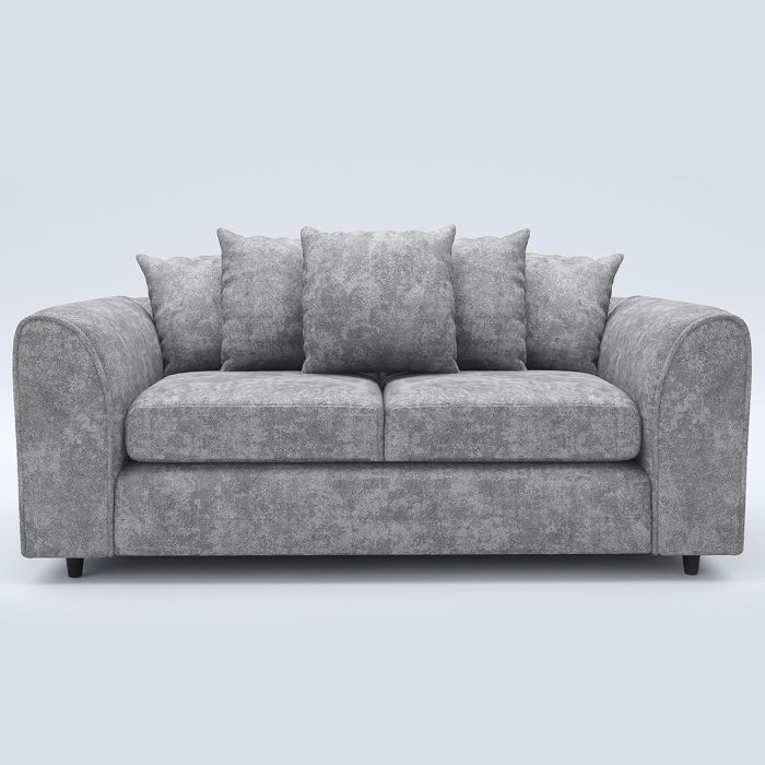 LORVANI Fabric 3 Seater Scatterback Sofa - Light Grey