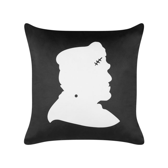 Frankensteins Night Velvet Cushion 45x45cm - Black White