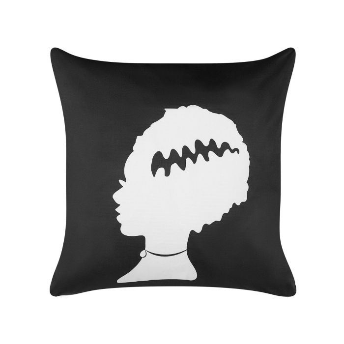 Bride of Frankenstein Velvet Cushion 45x45cm - Black White