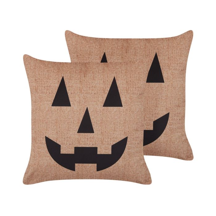 Pumpkin Patch Velvet Cushion Set 45x45cm - Beige