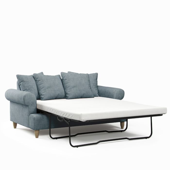 2 Seater Sofa Bed - LUXE Fabric - Blue