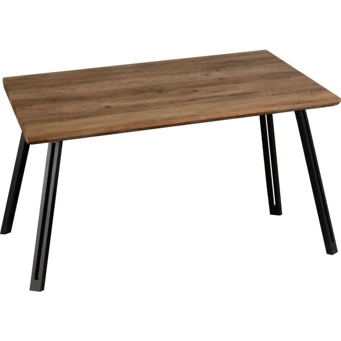 Quebec Straight Edge Dining Table - Oak Effect Black